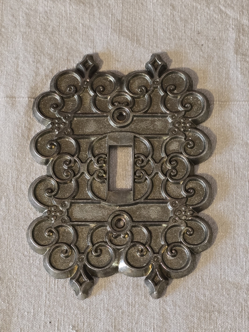 Vintage Decorative Ornate Metal Toggle Switch Plate Cover